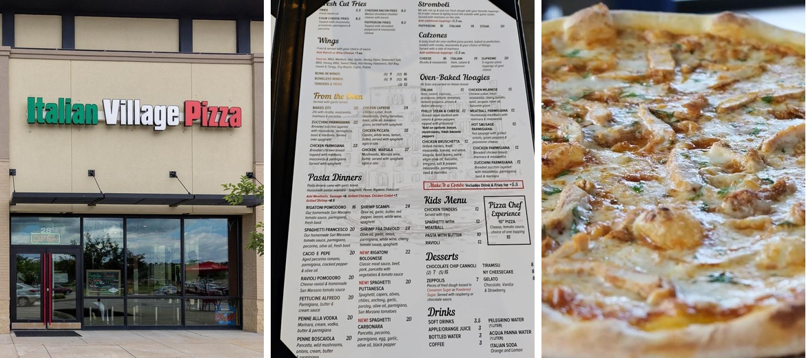 Italian Village Trattoria Menu