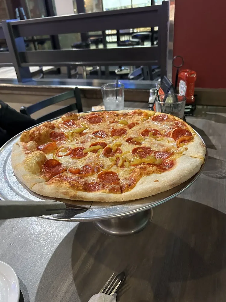 Pizza with Pepperoni and Banana Peppers